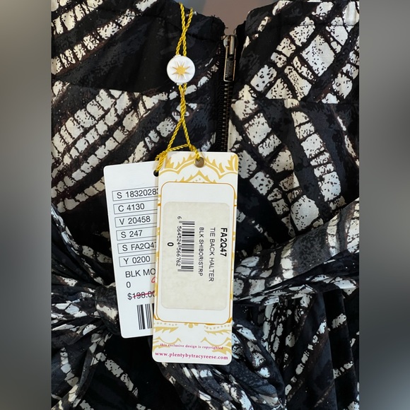 NWT Anthropologie Plenty - Tracy Reese Black White Printed Tiered Dress - Picture 7 of 7